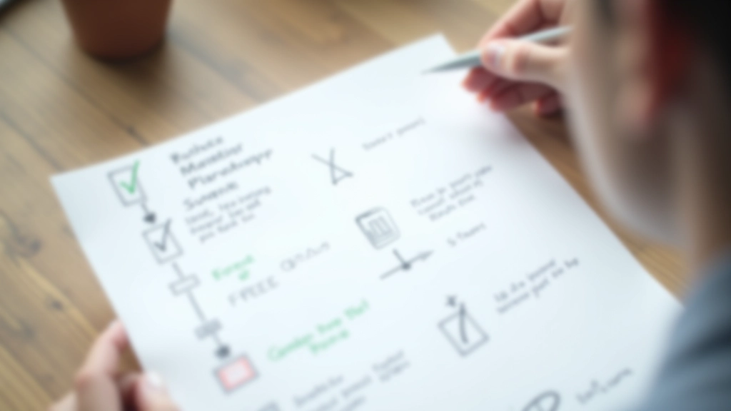 Nahaufnahme von handgeschriebenen Notizen mit durchgestrichenen Punkten und Pfeilen