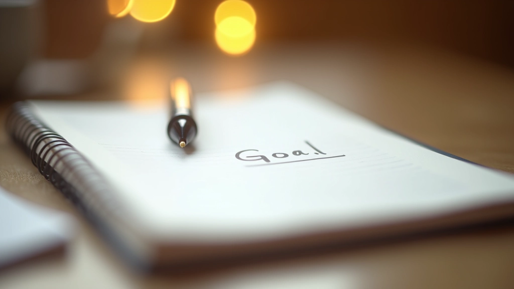 Notizbuch mit handschriftlichen Notizen und Stift auf einem Schreibtisch, das Ziele und Meilensteine dokumentiert